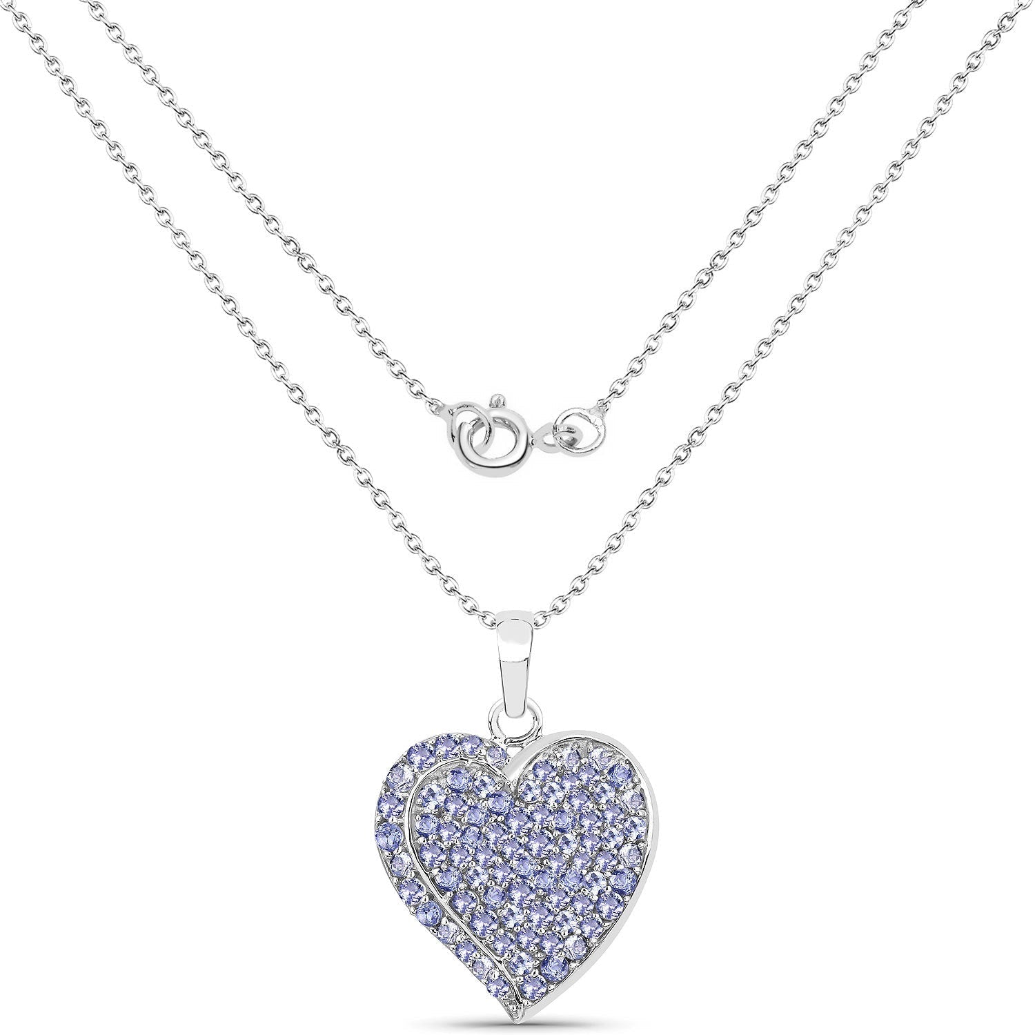3.97 Carat Genuine Tanzanite .925 Sterling Silver Pendant Bids.com