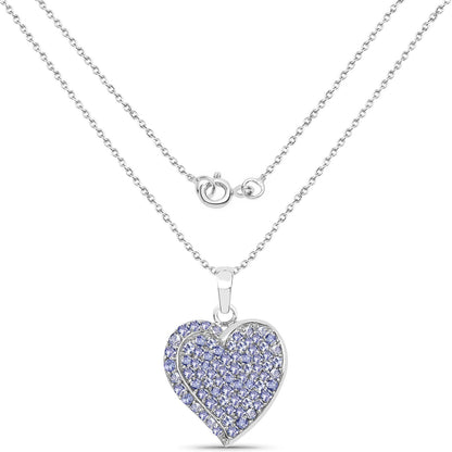 3.97 Carat Genuine Tanzanite .925 Sterling Silver Pendant Bids.com