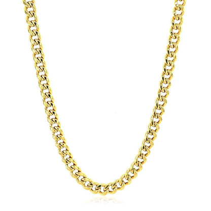4.5mm 14k Yellow Gold Semi Solid Miami Cuban Chain Bids.com