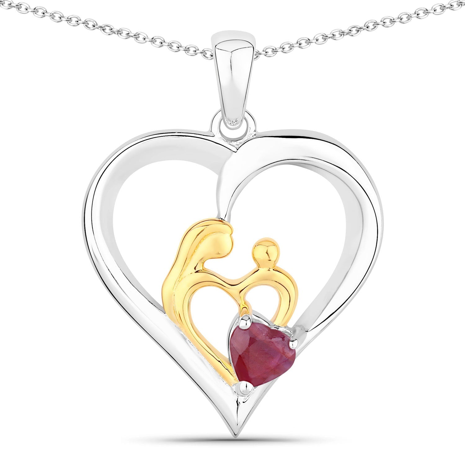 0.50 Carat Genuine Ruby .925 Sterling Silver Pendant Bids.com
