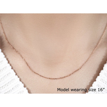14k Rose Gold Diamond Cut Cable Link Chain 1.1mm Bids.com