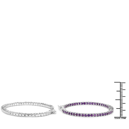 3.00 Carat Genuine Amethyst .925 Sterling Silver Earrings Bids.com