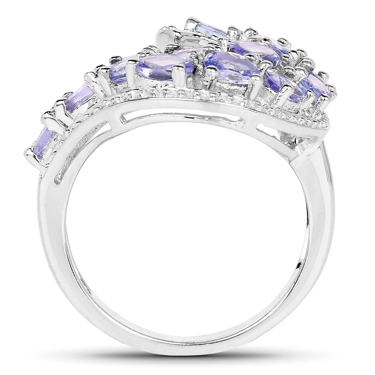 2.21 Carat Genuine Tanzanite .925 Sterling Silver Ring Bids.com
