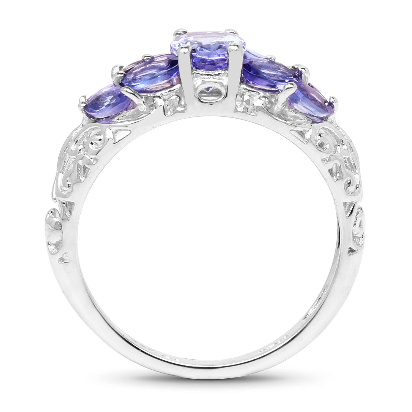 1.63 Carat Genuine Tanzanite .925 Sterling Silver Ring Bids.com