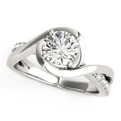 14k White Gold Split Band Round Bypass Diamond Engagement Ring (1 1/8 cttw) Bids.com