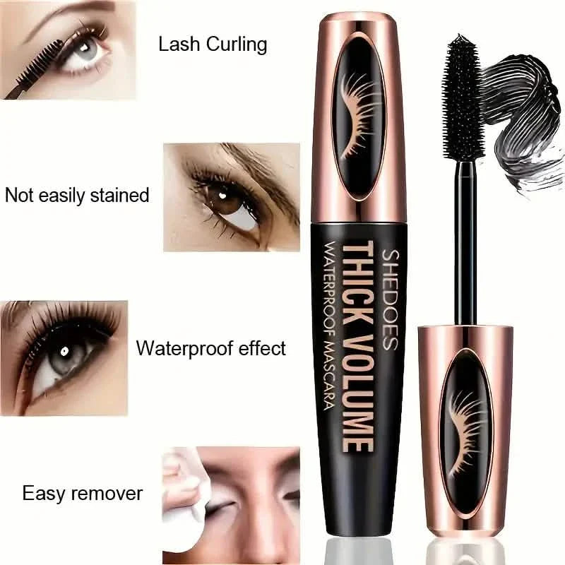 8D Curler Fiber Lash Mascara - Waterproof, Black, Thick Eyelash Shaping DailySale