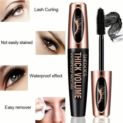 8D Curler Fiber Lash Mascara - Waterproof, Black, Thick Eyelash Shaping DailySale