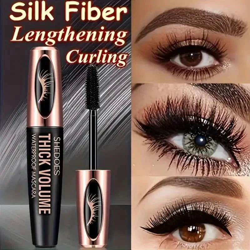 8D Curler Fiber Lash Mascara - Waterproof, Black, Thick Eyelash Shaping DailySale