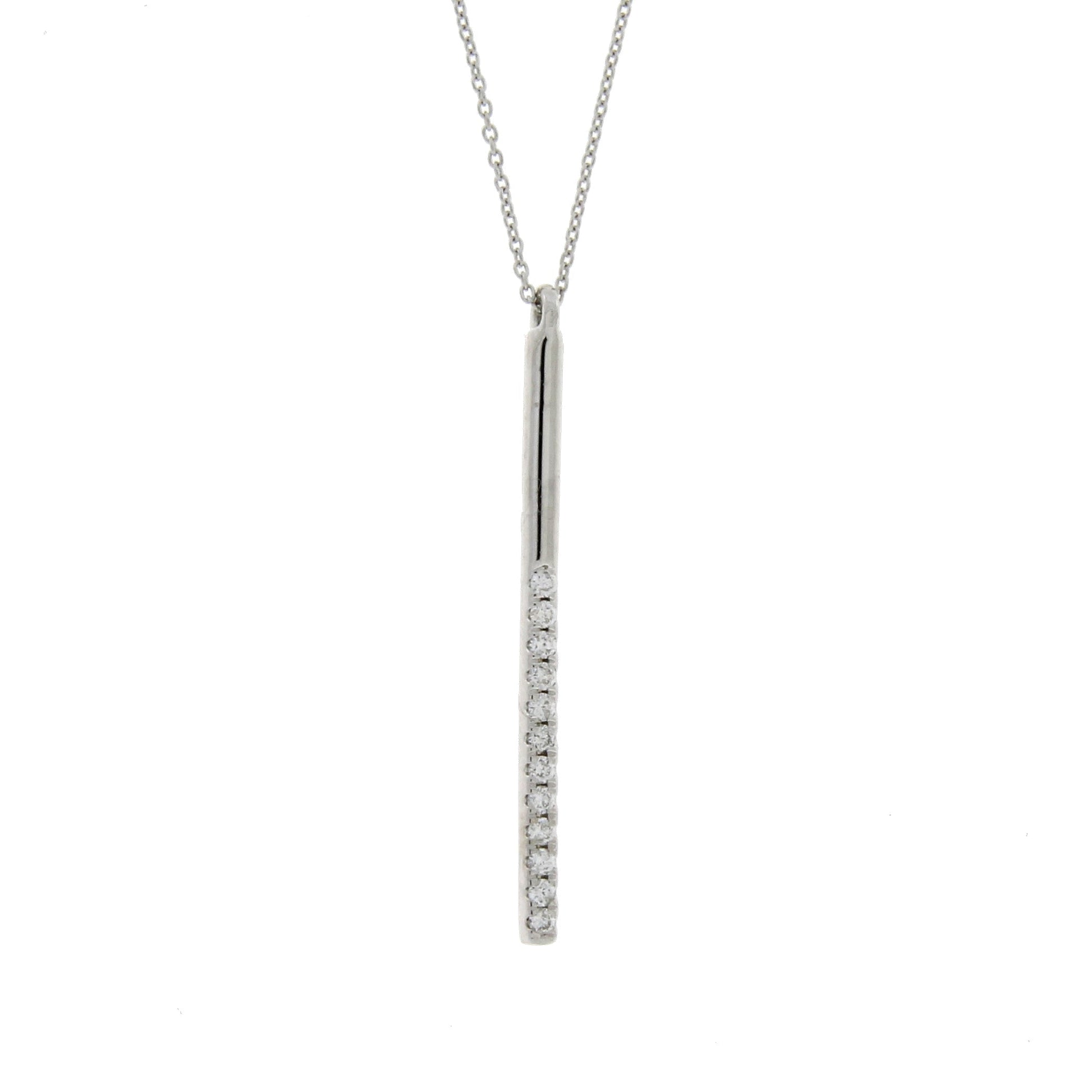 Natural .12ct Diamond Fashion Pendants 14KT White Gold Bids.com