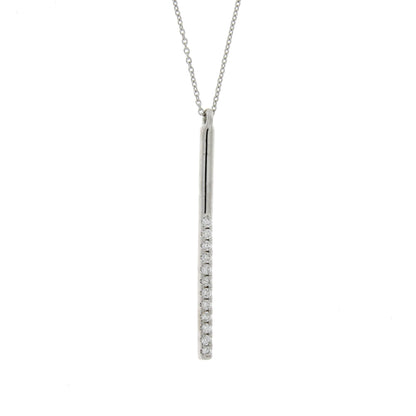 Natural .12ct Diamond Fashion Pendants 14KT White Gold Bids.com