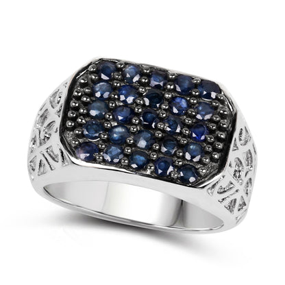 1.13 Carat Genuine Blue Sapphire .925 Sterling Silver Ring Bids.com