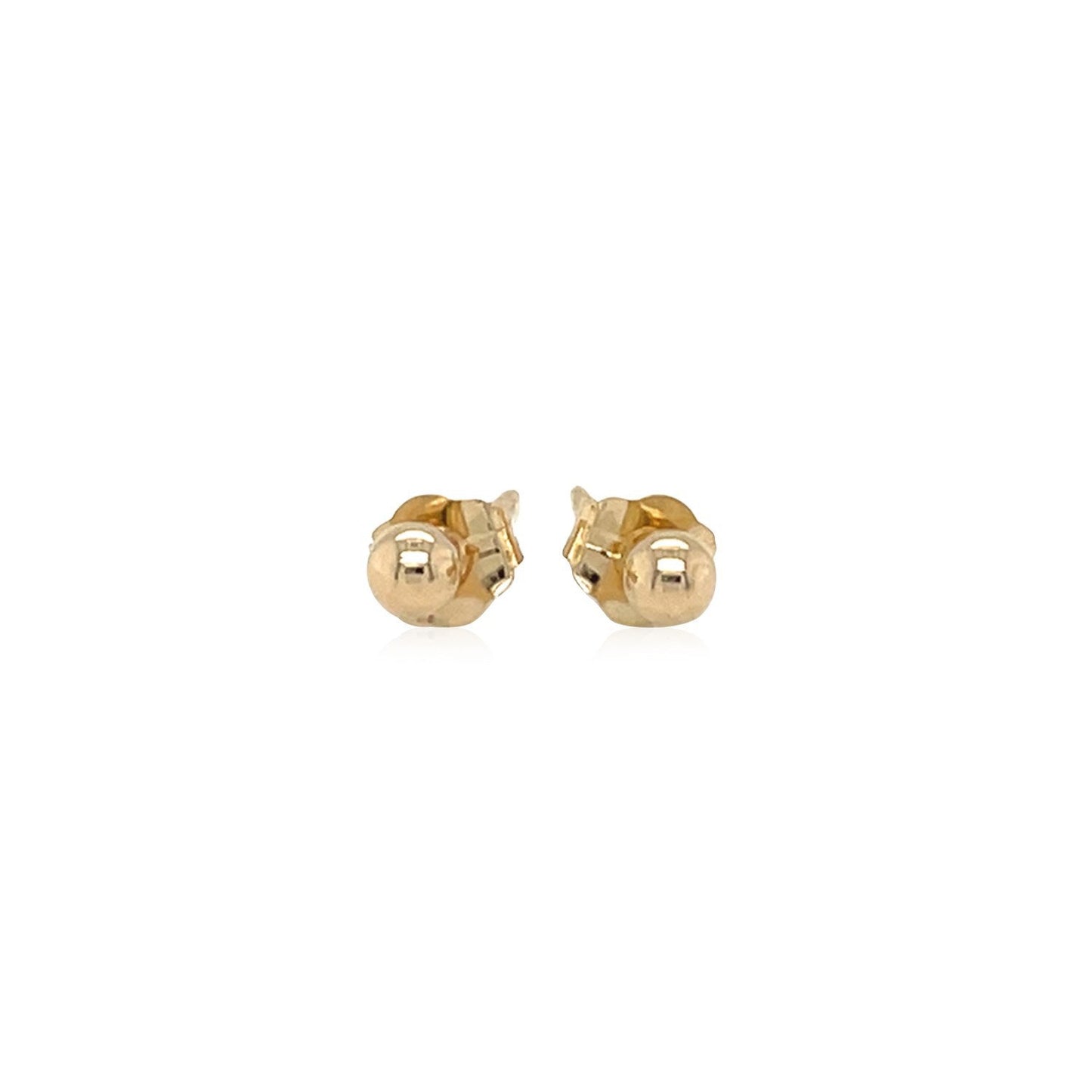 14k Yellow Gold Polished Round Stud Earrings Bids.com