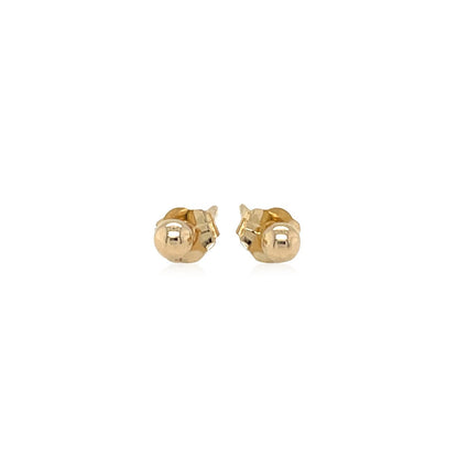 14k Yellow Gold Polished Round Stud Earrings Bids.com