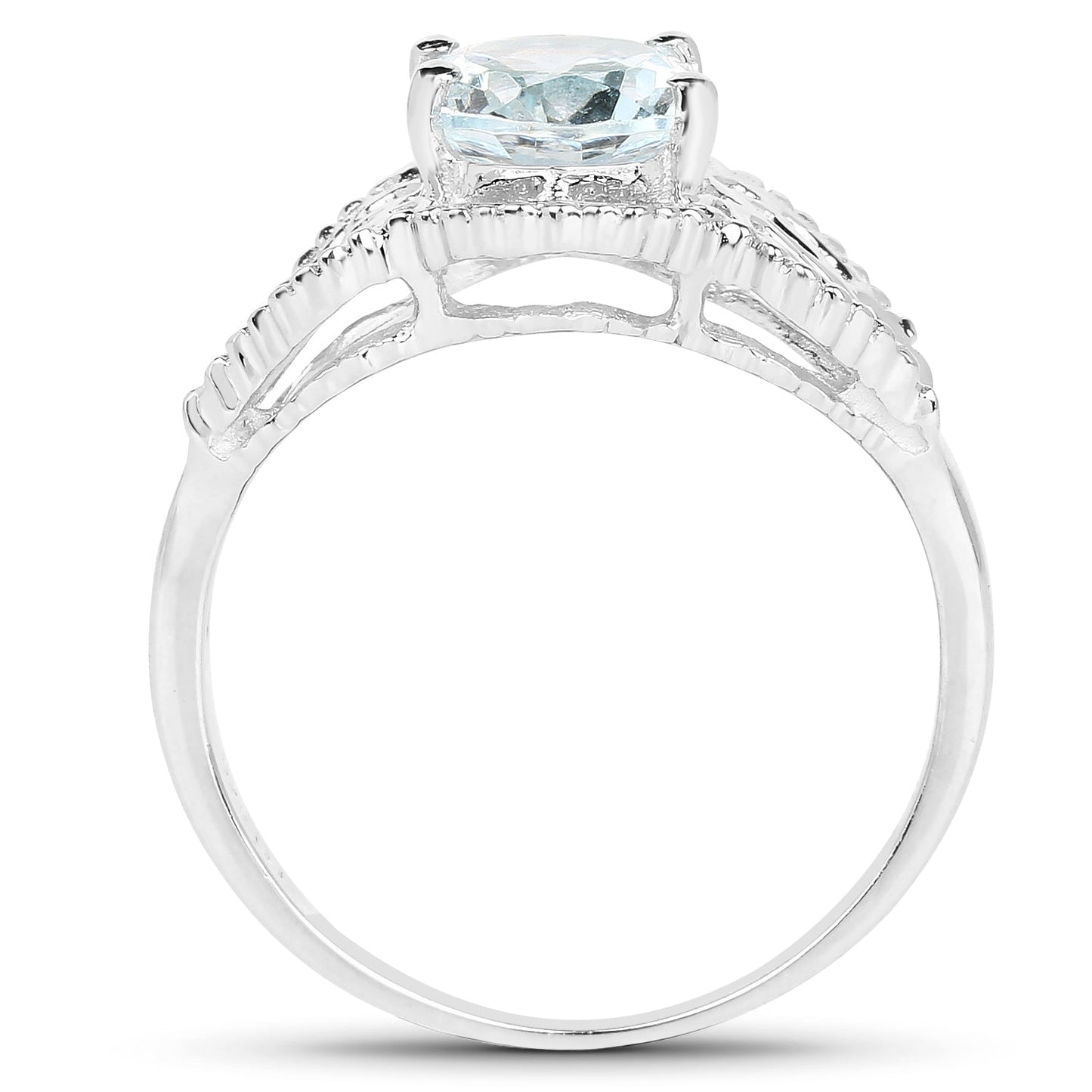 1.50 Carat Genuine Aquamarine .925 Sterling Silver Ring Bids.com