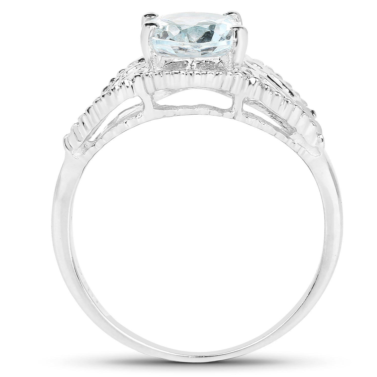 1.50 Carat Genuine Aquamarine .925 Sterling Silver Ring Bids.com
