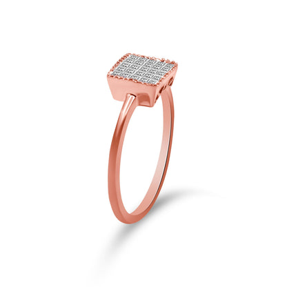 10K Rose Gold 1/3 Cttw Invisible Set Princess Cut Diamond Composite Square Shape Ring for Women (H-I color, I1-I2 clarity) - Size 7 Bids.com