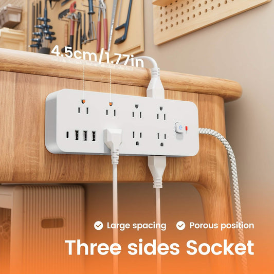 18-Outlet Power Strip with USB & Type-C – Surge Protection DailySale