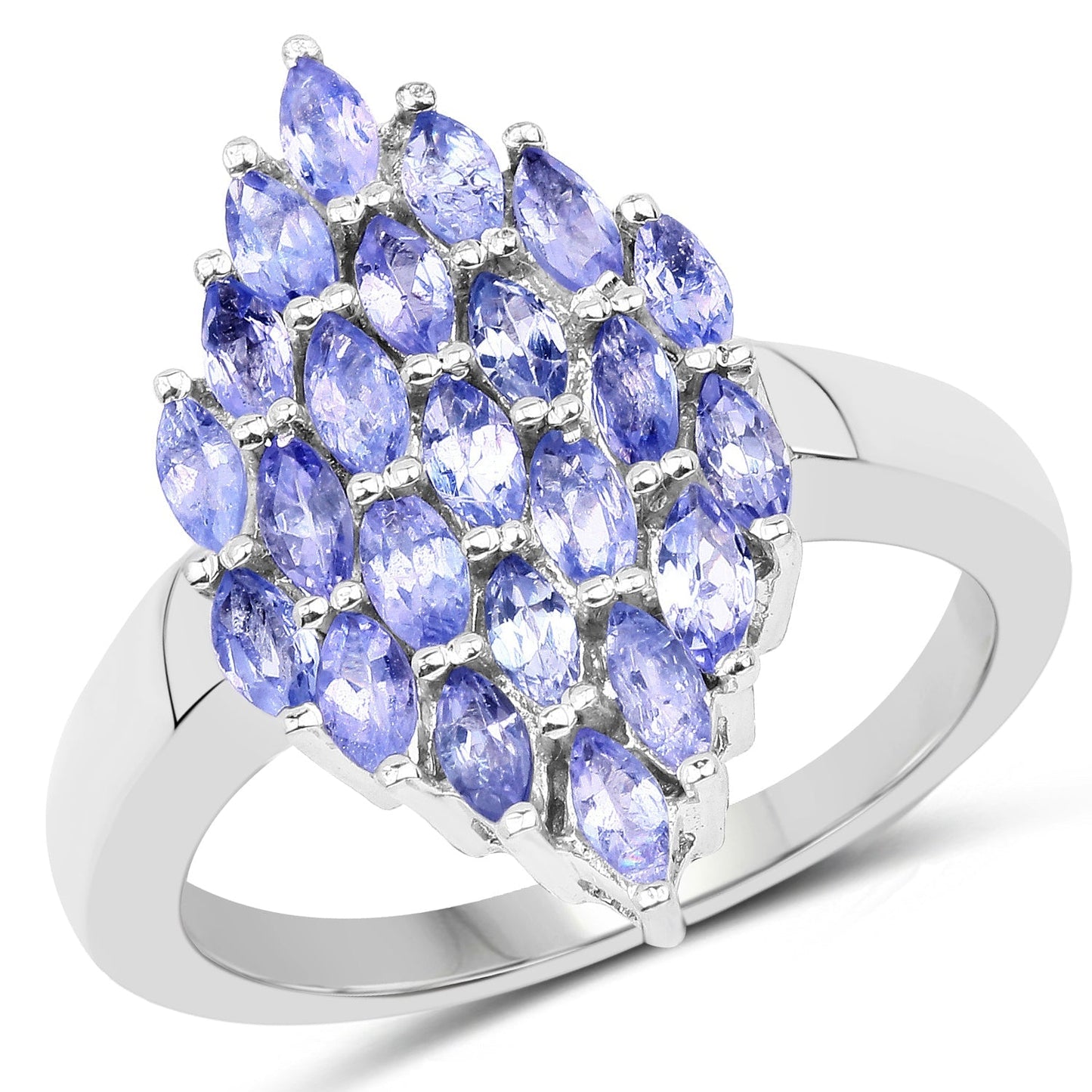 1.84 Carat Genuine Tanzanite .925 Sterling Silver Ring Bids.com