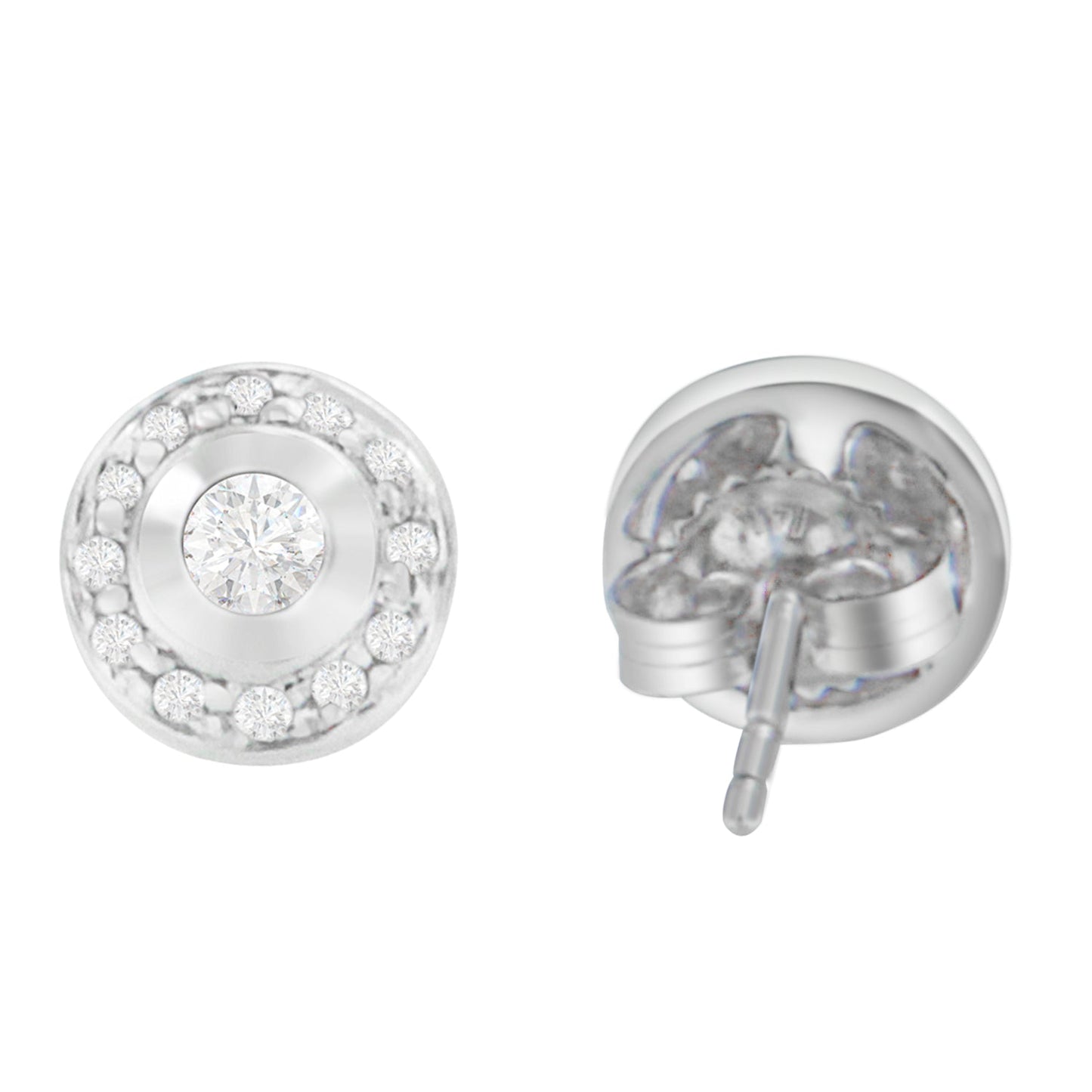 14K White Gold 1/3 cttw Round Cut Diamond Earrings (H-I, SI2-I1) Bids.com