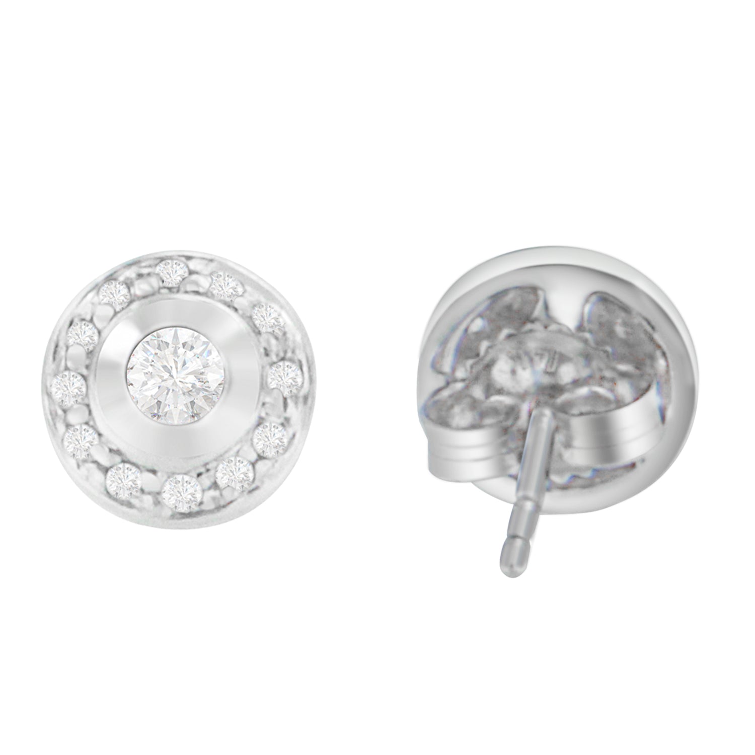 14K White Gold 1/3 cttw Round Cut Diamond Earrings (H-I, SI2-I1) Bids.com