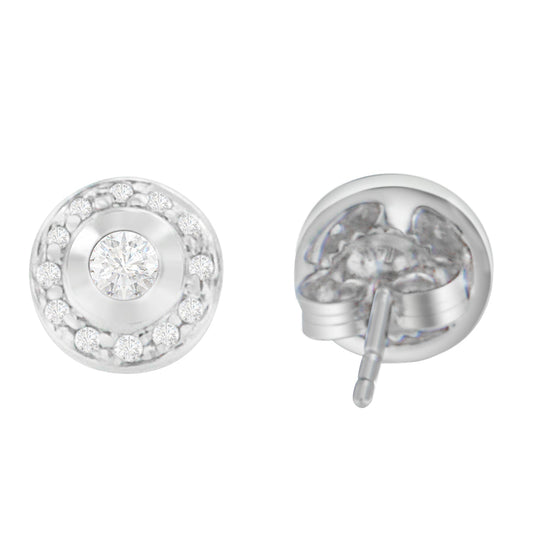 14K White Gold 1/3 cttw Round Cut Diamond Earrings (H-I, SI2-I1) Bids.com
