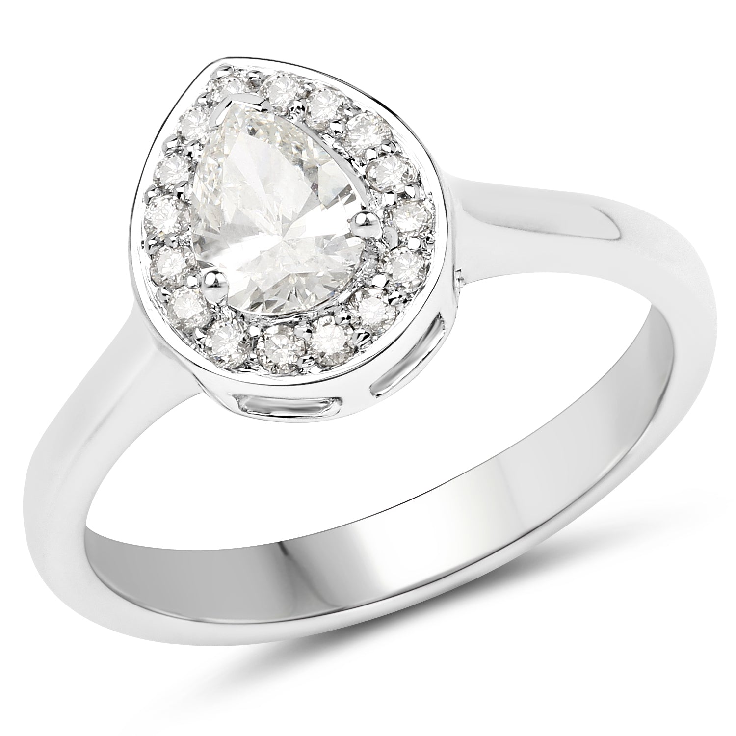 14K White Gold 0.64 Carat Genuine White Diamond Ring Bids.com