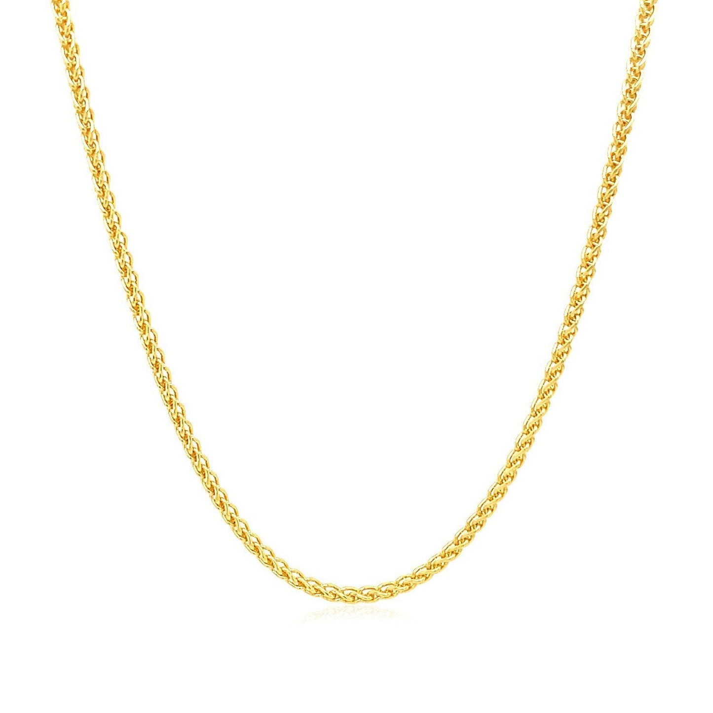 14k Yellow Gold Round Wheat Chain 1.5mm Bids.com