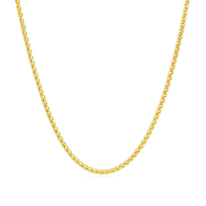 14k Yellow Gold Round Wheat Chain 1.5mm Bids.com