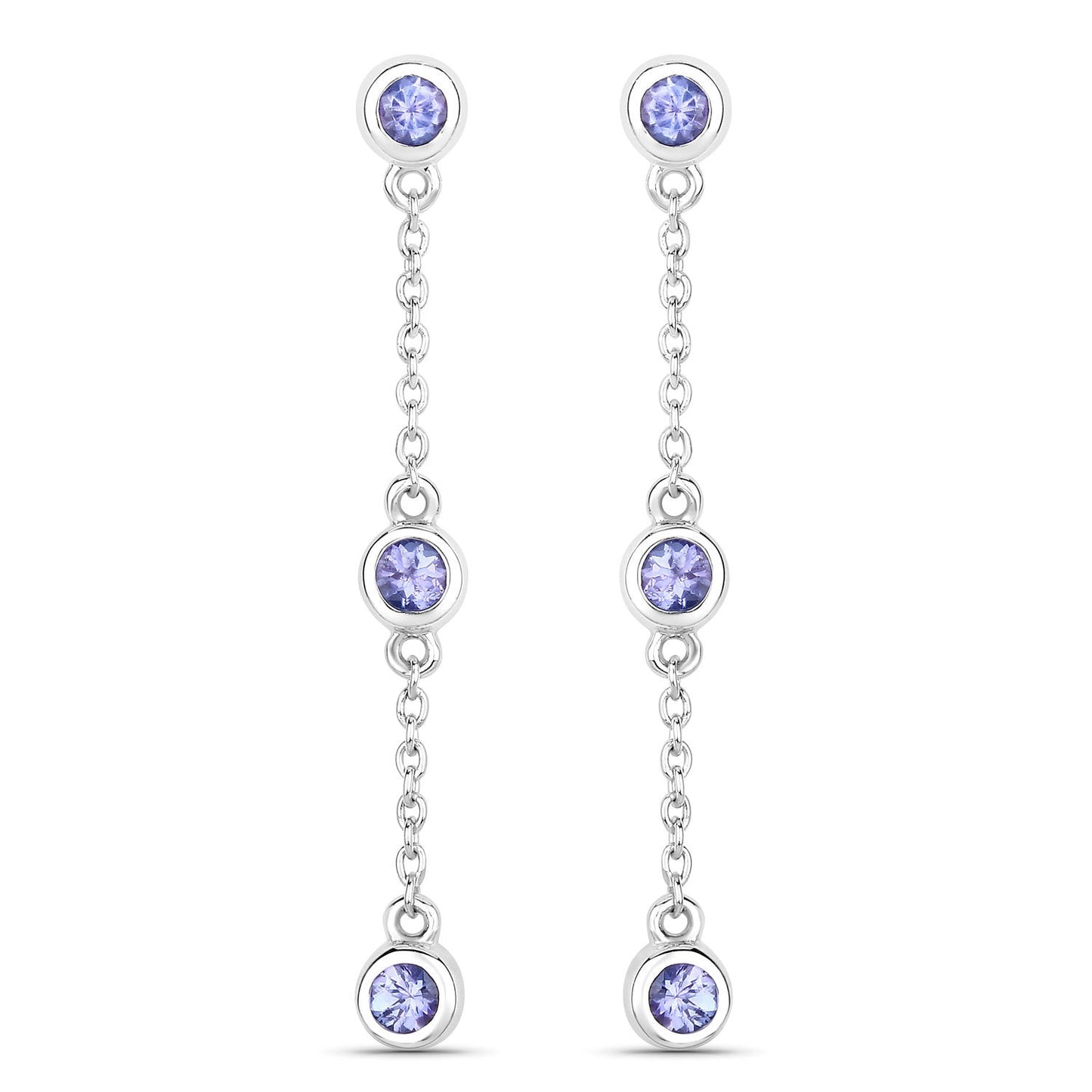 0.60 Carat Genuine Tanzanite .925 Sterling Silver Earrings Bids.com