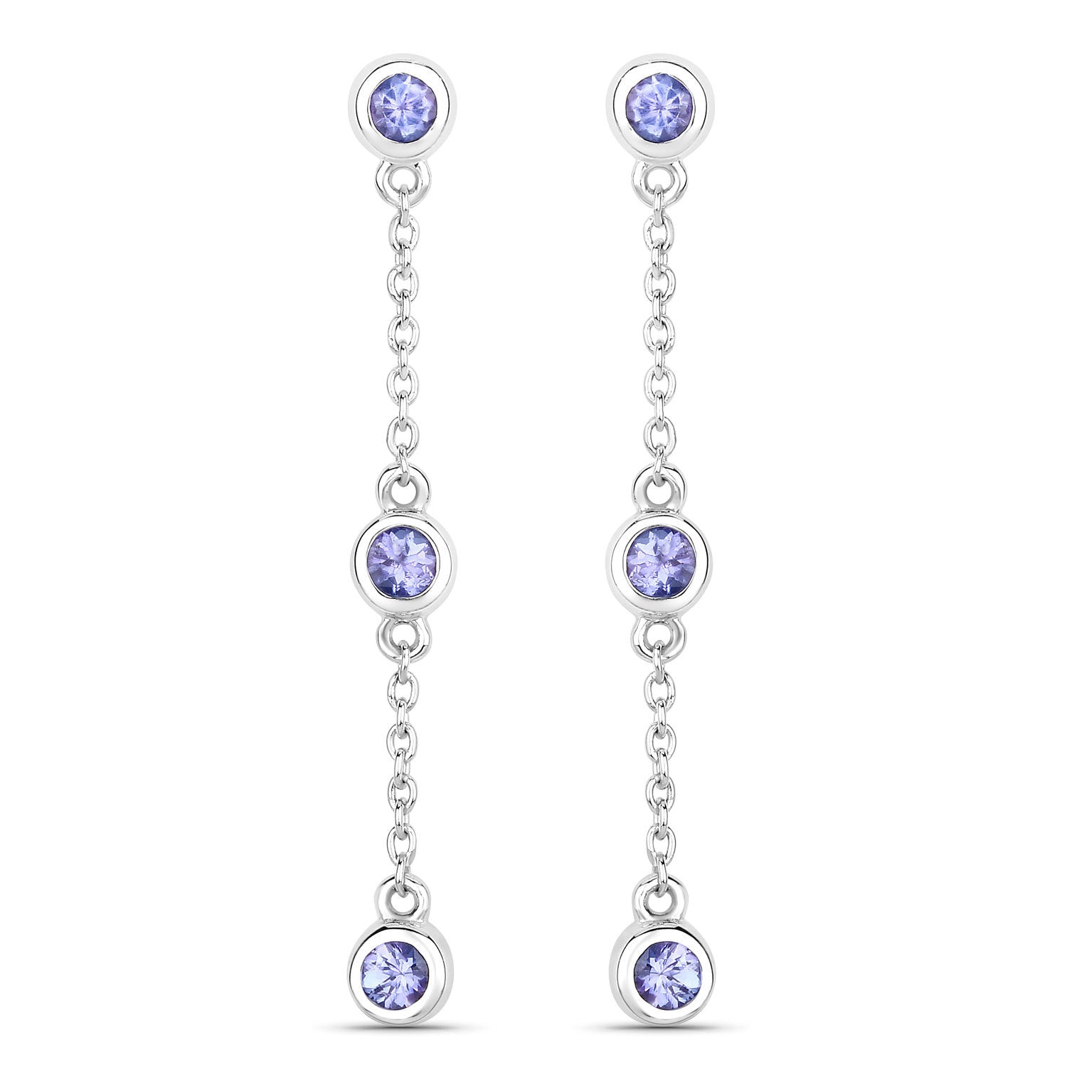 0.60 Carat Genuine Tanzanite .925 Sterling Silver Earrings Bids.com