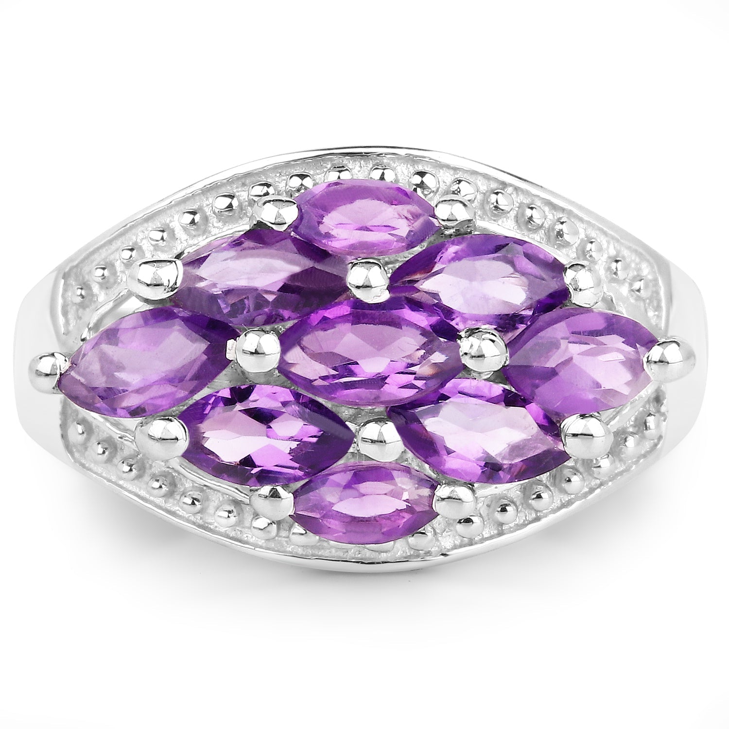1.91 Carat Genuine  Amethyst .925 Sterling Silver Ring Bids.com