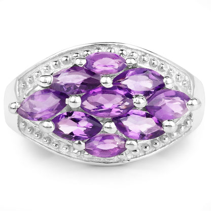 1.91 Carat Genuine  Amethyst .925 Sterling Silver Ring Bids.com
