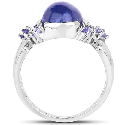 3.76 Carat Genuine Tanzanite .925 Sterling Silver Ring Bids.com