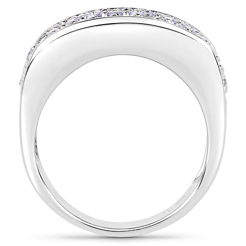 1.42 Carat Genuine Tanzanite .925 Sterling Silver Ring Bids.com