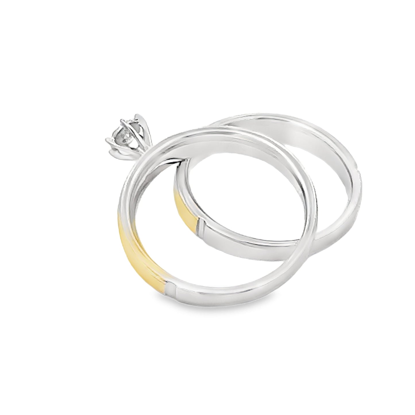 Diamond Engagement Ring Set Sterling Silver 14KT Gold Bids.com