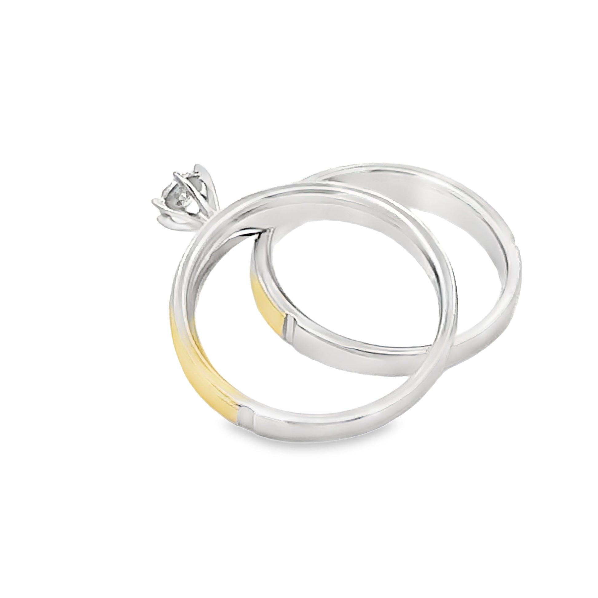 Diamond Engagement Ring Set Sterling Silver 14KT Gold Bids.com