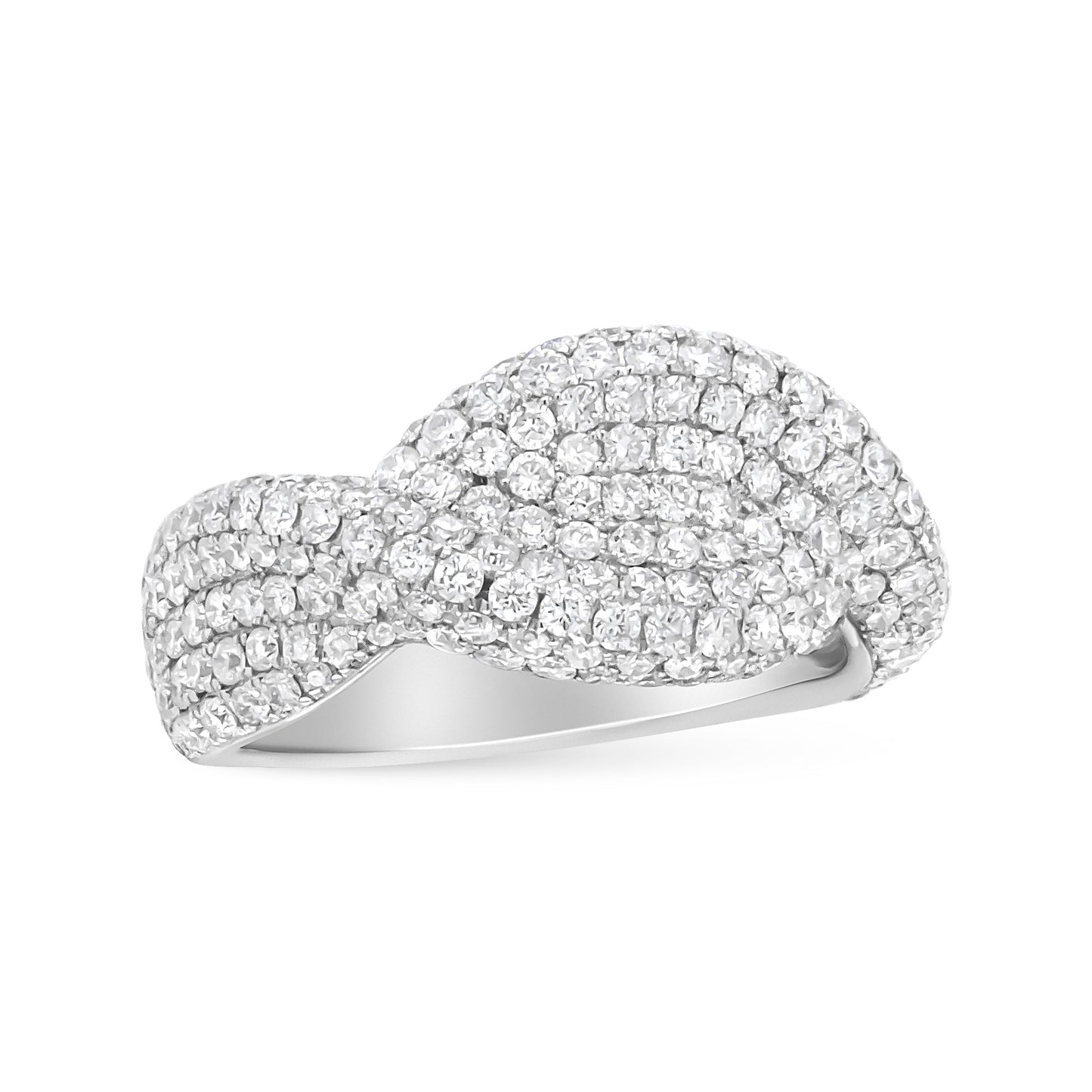 18K White Gold Cluster 2 1/4 Cttw Diamond Fashion Ring (F-G Color, VS1-VS2 Clarity) - Ring Size 7 Bids.com