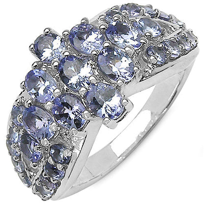 2.43 Carat Genuine Tanzanite .925 Sterling Silver Ring Bids.com