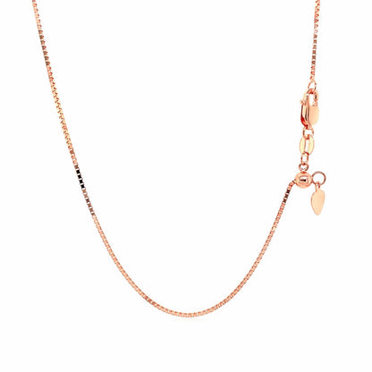 14k Rose Gold Adjustable Box Chain 0.85mm Bids.com
