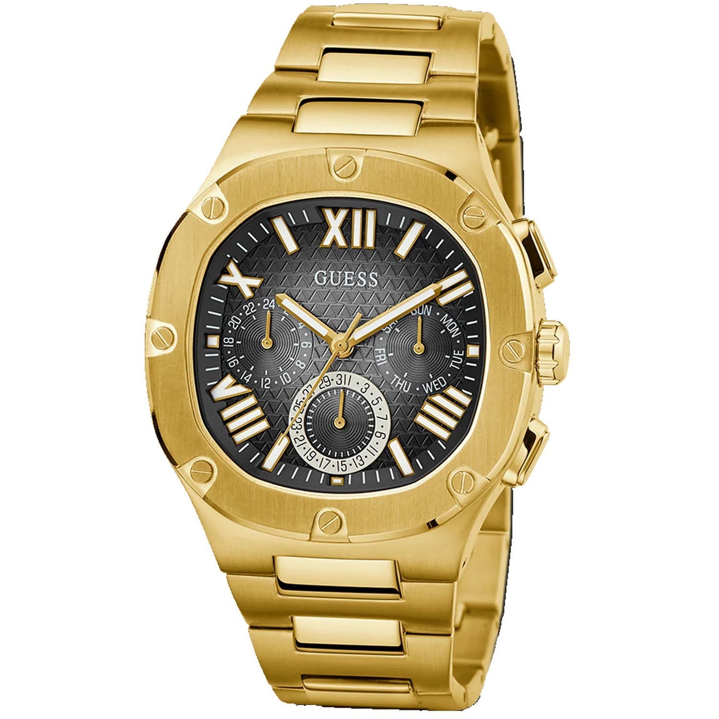 Guess Men's Gold Tone Multi-function Bids.com