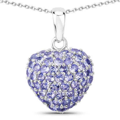 7.00 Carat Genuine Tanzanite .925 Sterling Silver Pendant Bids.com