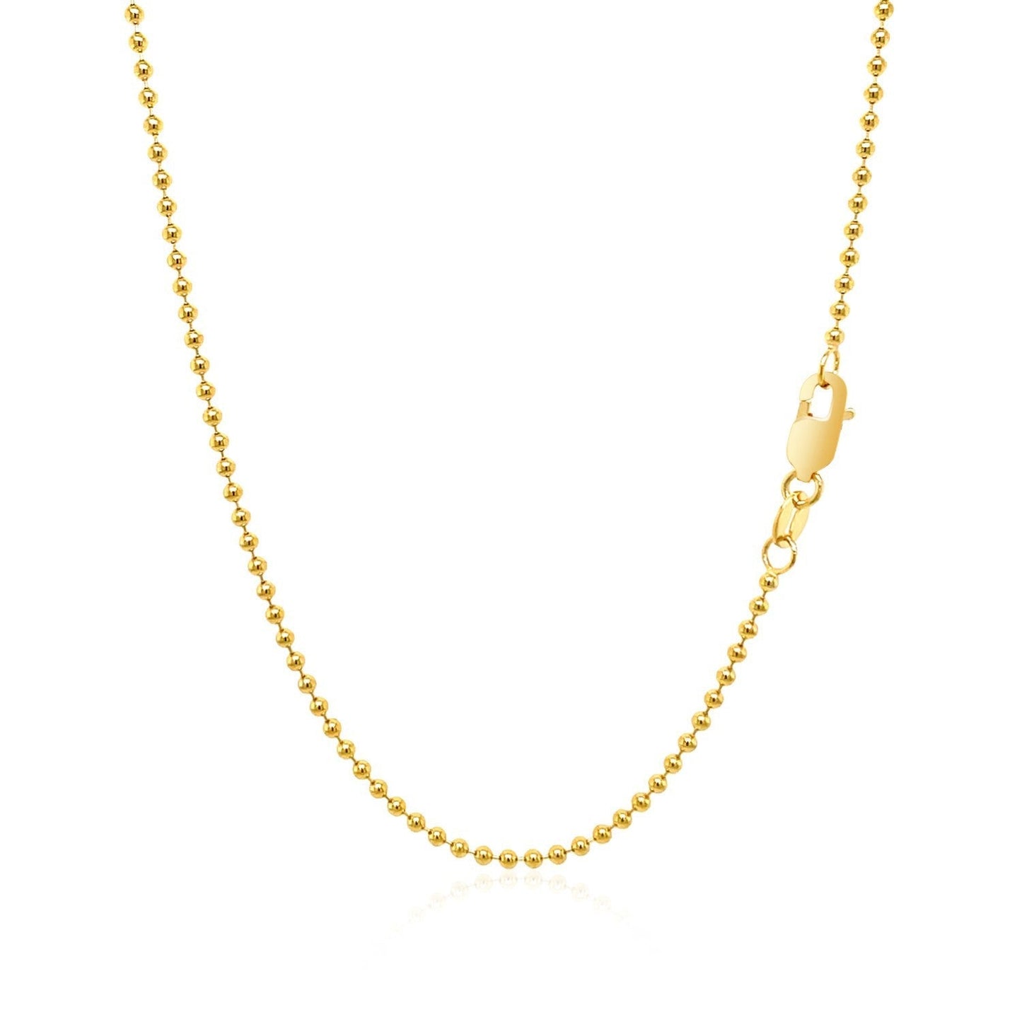 14k Yellow Gold Bead Chain 1.5mm Bids.com