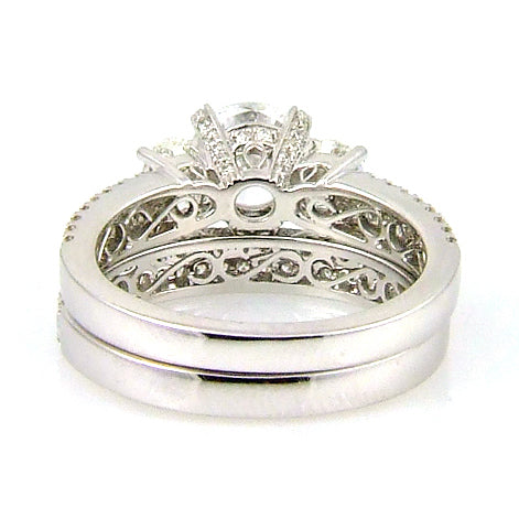 Natural 1.05ct Engagement Ring Set 18KT White Gold Bids.com
