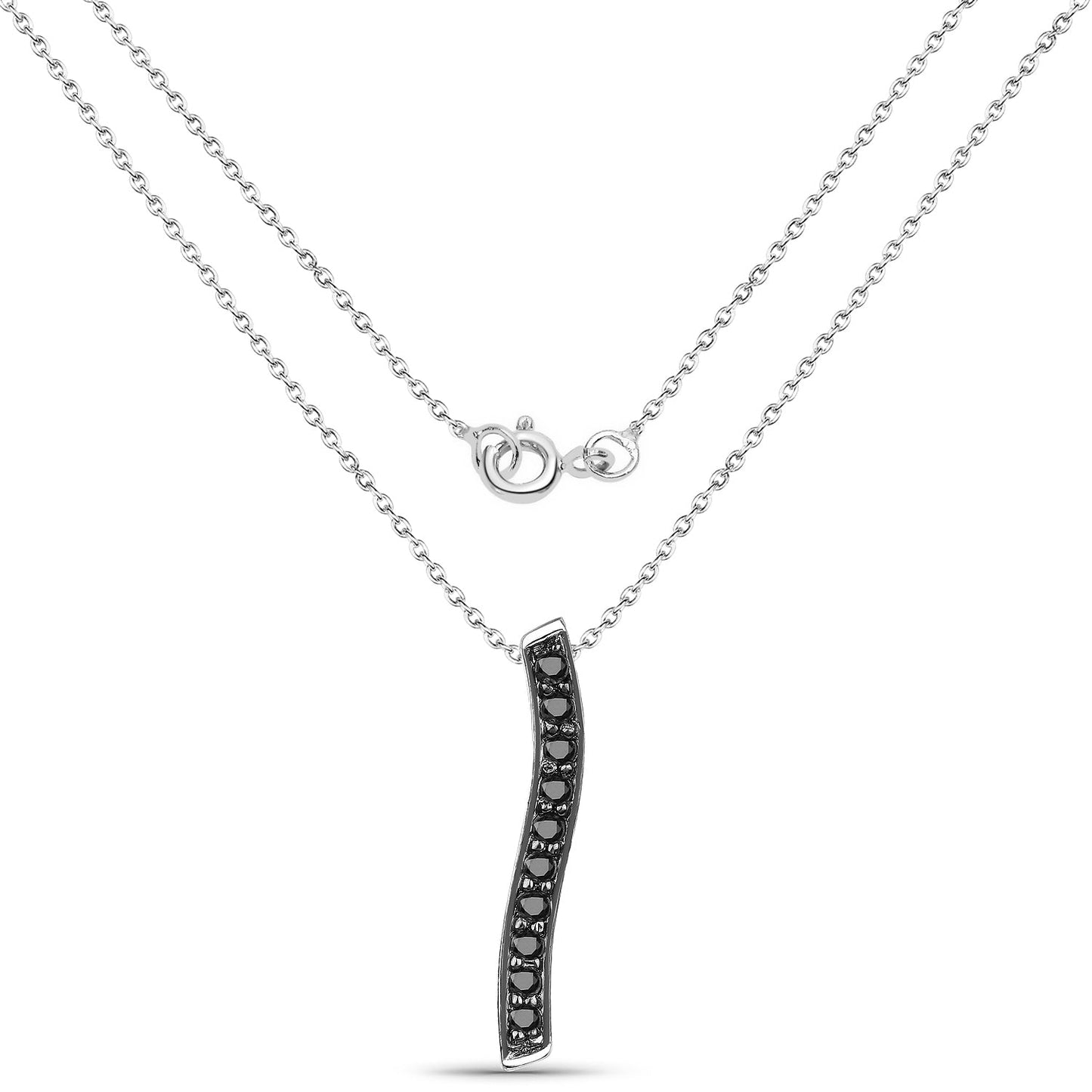 0.30 Carat Genuine Black Diamond .925 Sterling Silver Pendant Bids.com