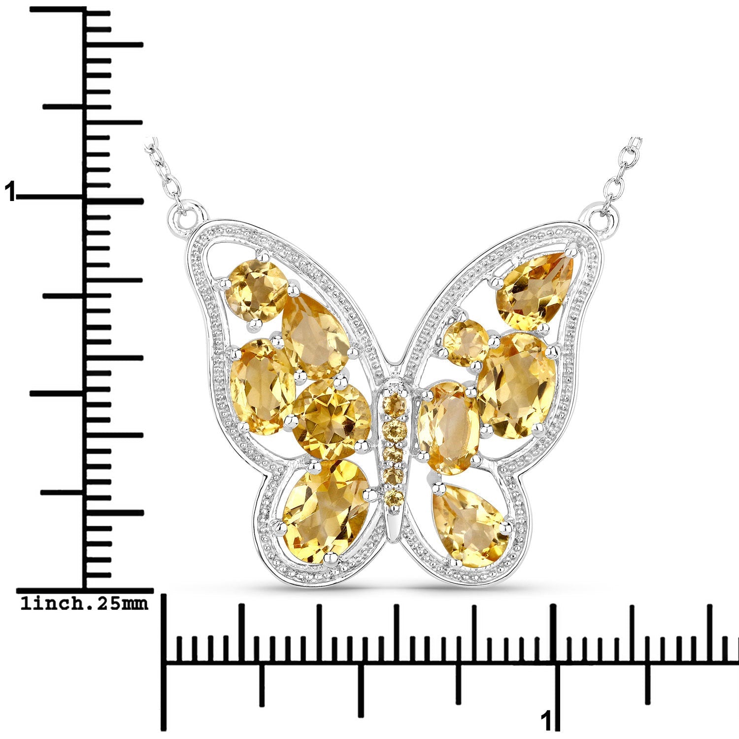 4.43 Carat Genuine Citrine .925 Sterling Silver Necklace Bids.com