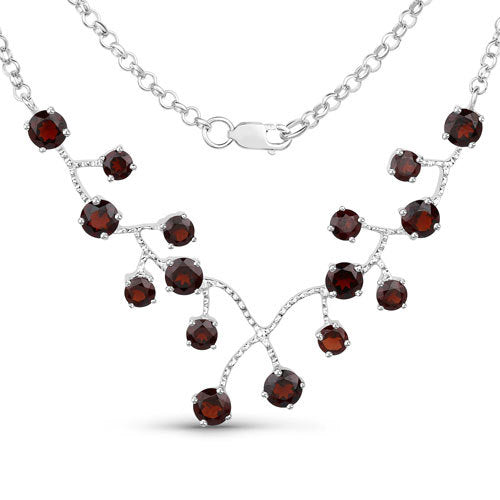 7.20 Carat Genuine Garnet .925 Sterling Silver Necklace Bids.com
