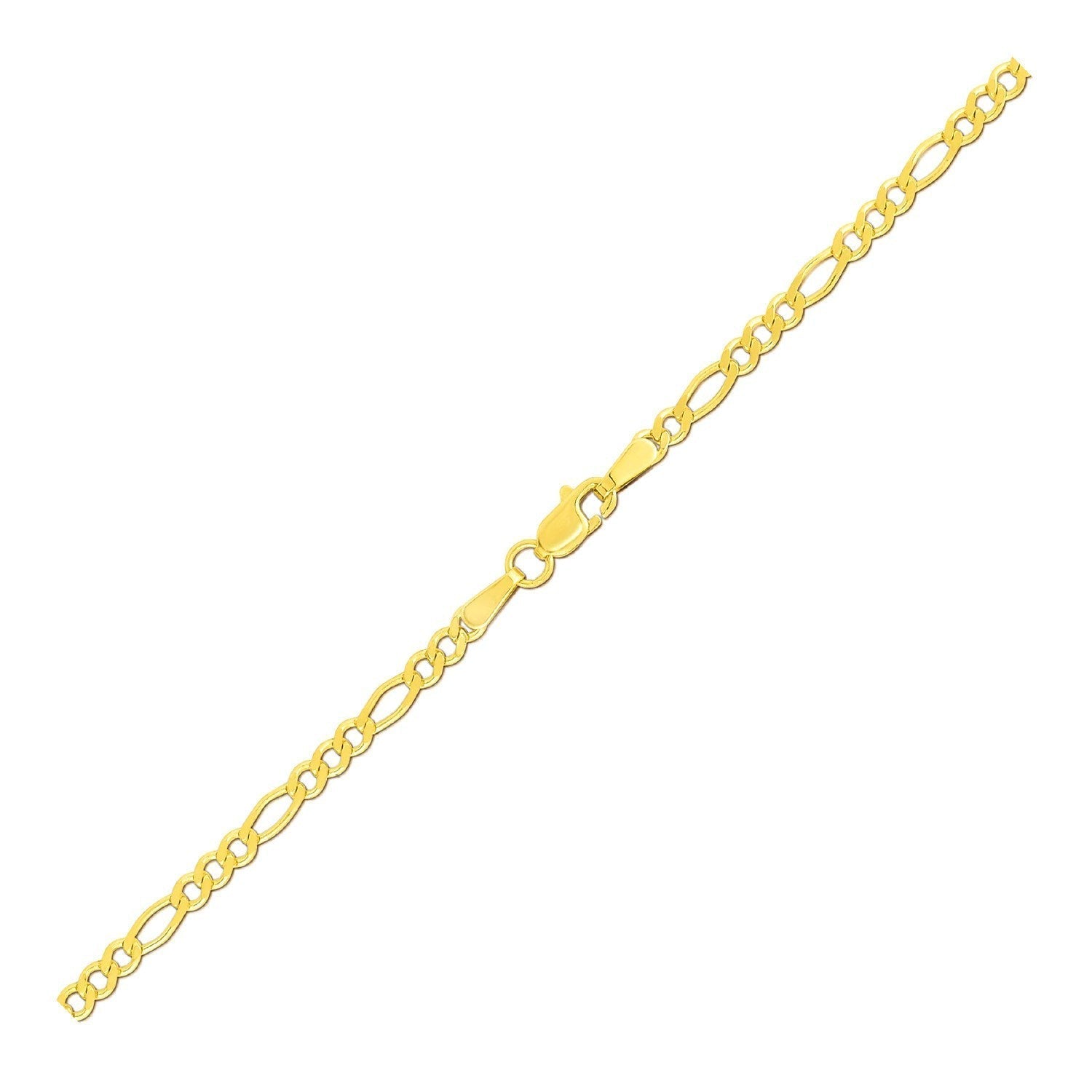 2.8mm 14k Yellow Gold Solid Figaro Bracelet Bids.com