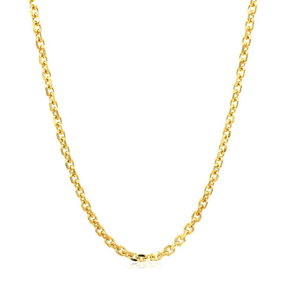 2.6mm 14k Yellow Gold Diamond Cut Cable Link Chain Bids.com