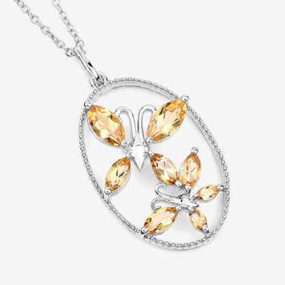 2.30 Carat Genuine Citrine .925 Sterling Silver Pendant Bids.com