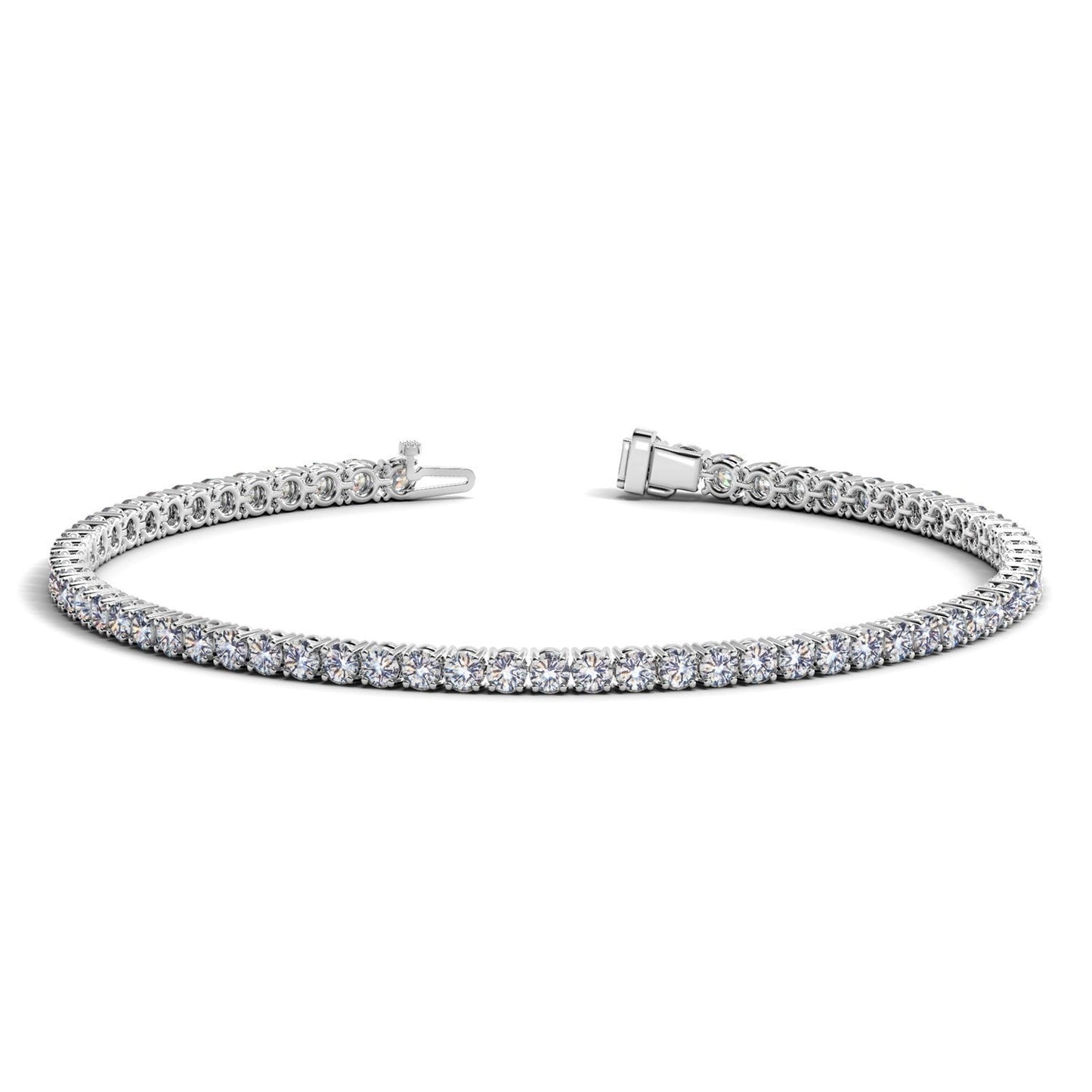 Lab Grown Round Diamond Tennis Bracelet in 14k White Gold (3 cctw F/G  VS2/SI1) Bids.com